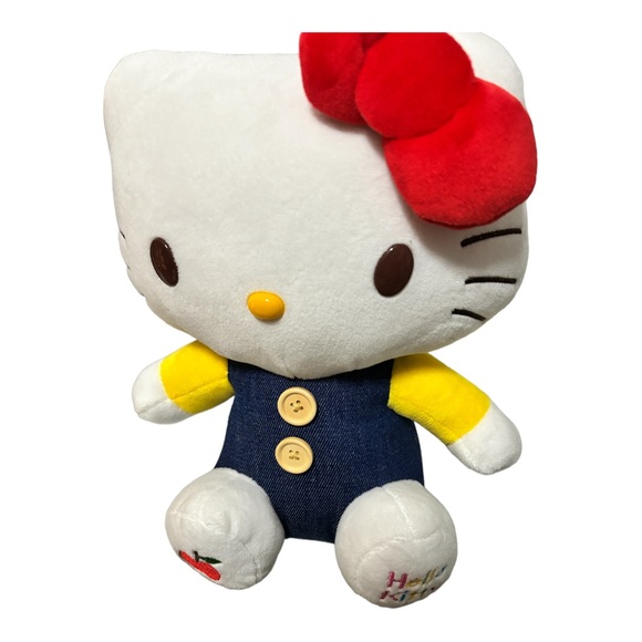 BNWT Sanrio Hello Kitty Denim Sitting Plush Stuffed Toy 9.8"(25cm) Red Ribbon - Picture 8 of 8